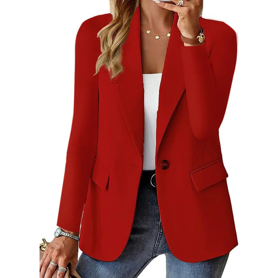 Roter Damen Blazer mit Knopf