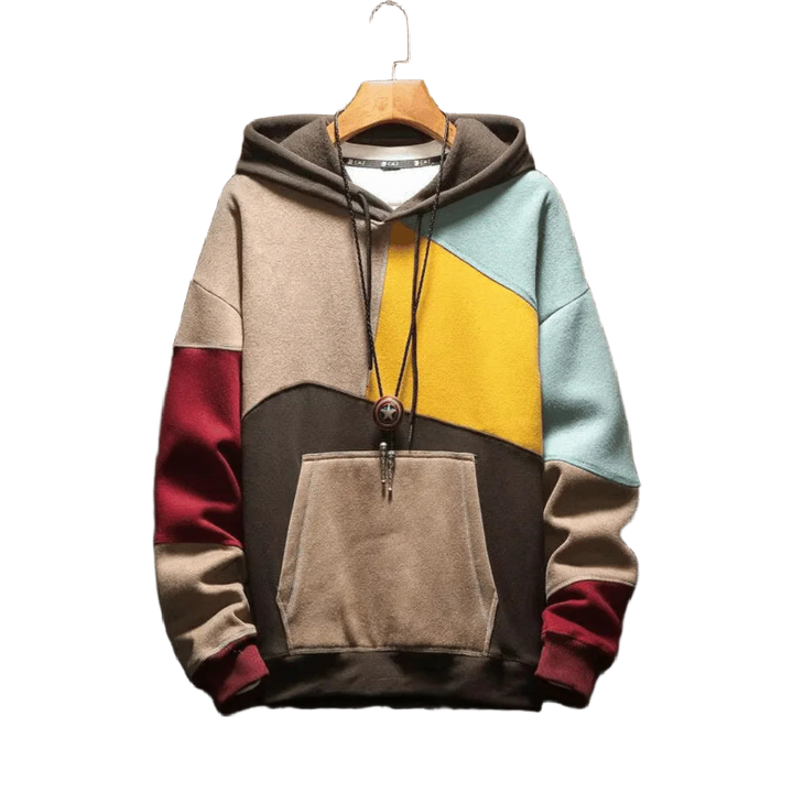 Damen Hoodie mit Farbblock-Design und Kängurutasche
