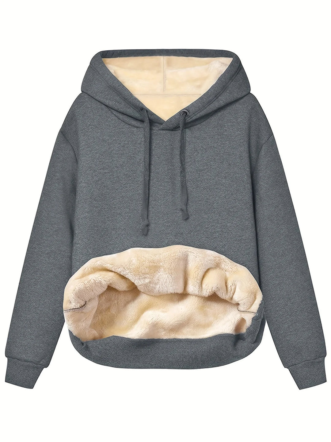 Damen Hoodie mit Fleece-Innenfutter und hohem Kragen