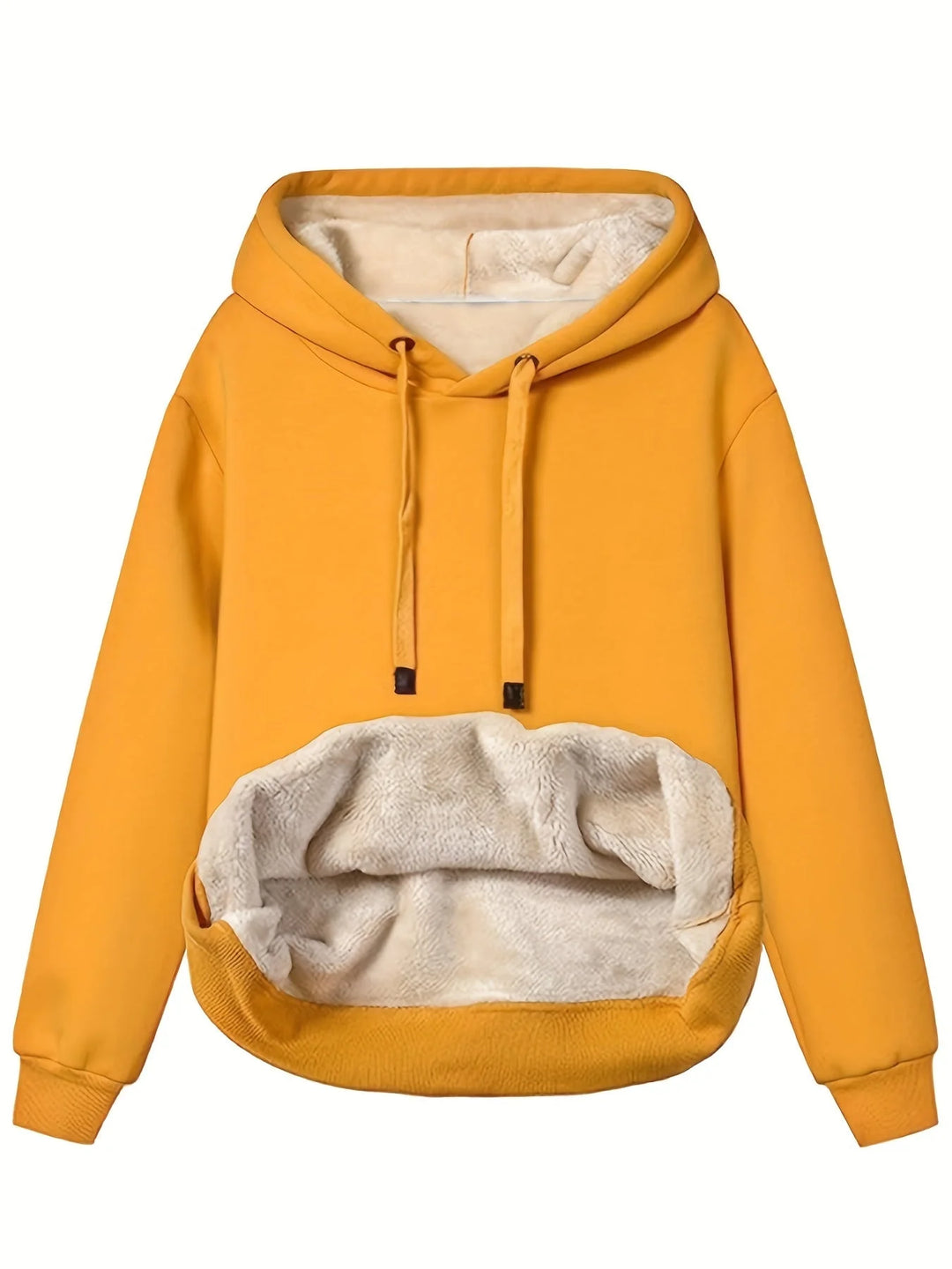 Damen Hoodie mit Fleece-Innenfutter und hohem Kragen