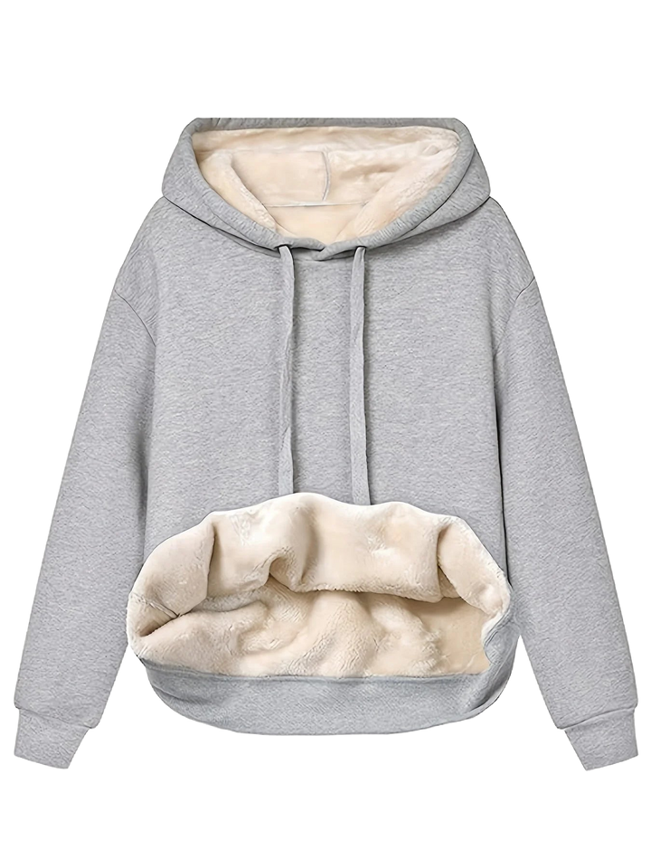 Damen Hoodie mit Fleece-Innenfutter und hohem Kragen