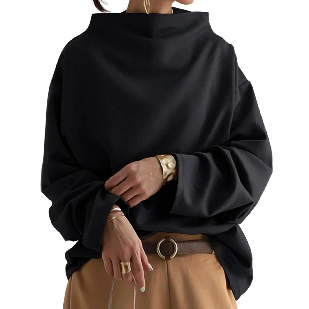 Damen Oversized Hoodie mit Stehkragen und weiten Ärmeln