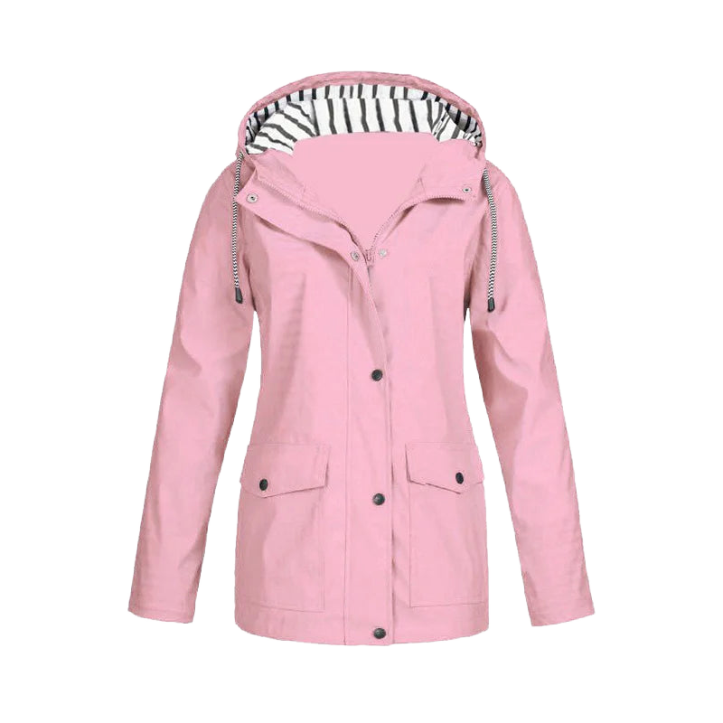 Damen Regenjacke mit Kapuze und Innenfutter