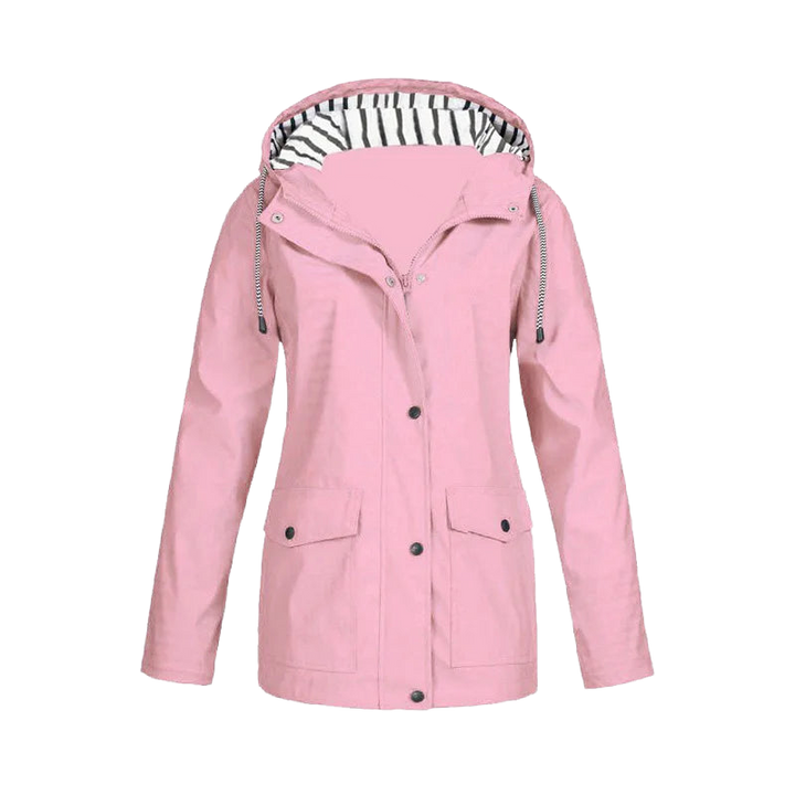 Damen Regenjacke mit Kapuze und Innenfutter