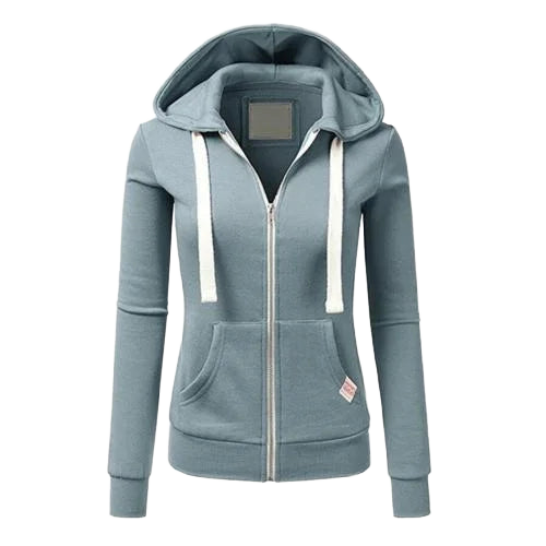 Damen Zip Hoodie mit Reißverschluss und Kapuze