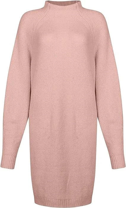 Grobstrick Rollkragenkleid aus weichem Material, lässiger Schnitt und modischer Rollkragen für komfortable Trageweise.