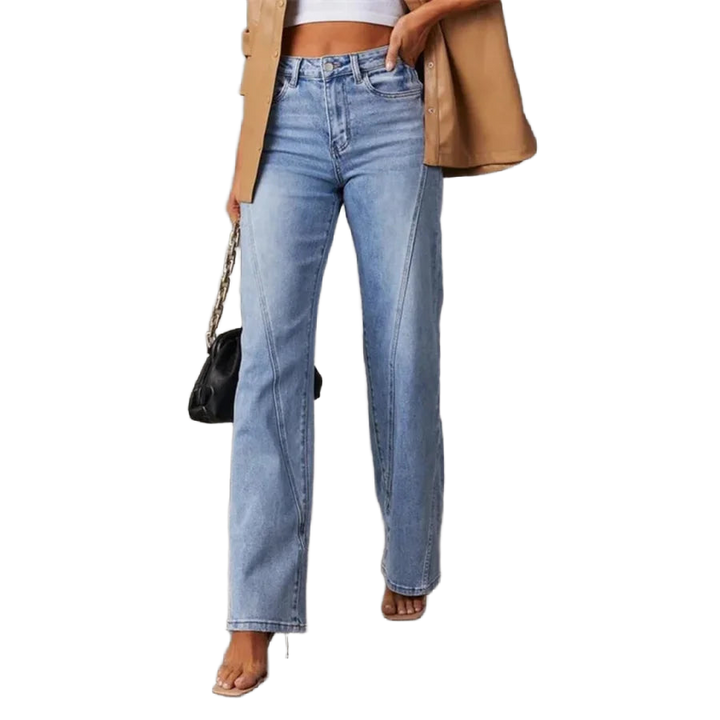 High-Waist Jeans in Wide-Leg Schnitt Hellblau