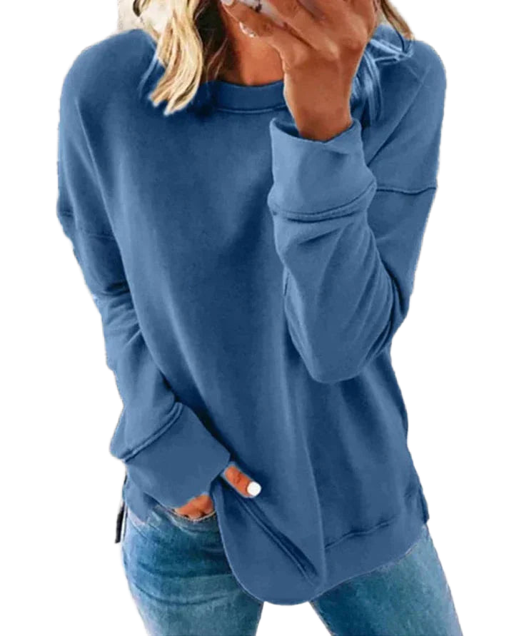 Lässiger Damenpullover mit Rundhalsausschnitt