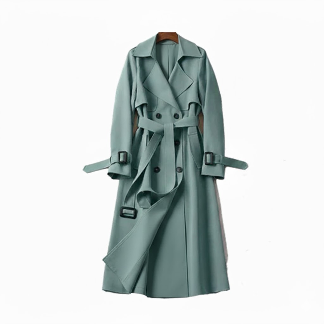 Klassischer Damen Trenchcoat mit Gürtel und Doppelkragen