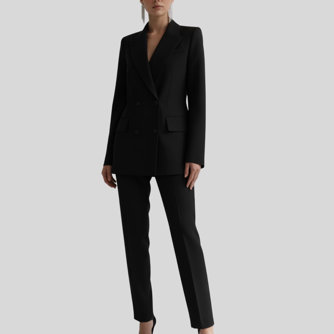 Damen Slim Fit Business Anzug Set mit Blazer und Hose