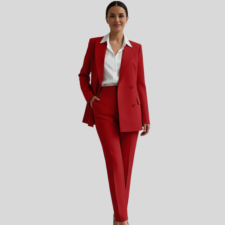 Damen Slim Fit Business Anzug Set mit Blazer und Hose
