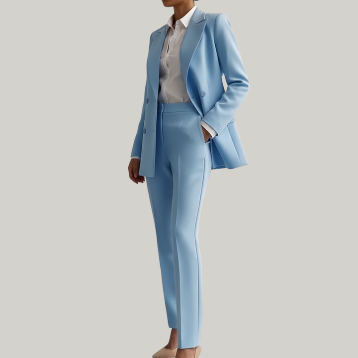 Damen Slim Fit Business Anzug Set mit Blazer und Hose