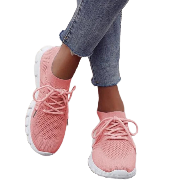 Rosa Damen Sneakers mit orthopädischer Sohle, atmungsaktiv für Komfort und Unterstützung, ideal für den Alltag oder…
