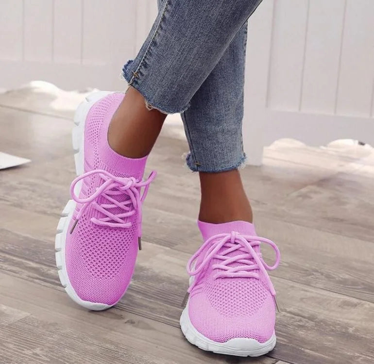 Lila Damen Sneakers: Atmungsaktiv & orthopädische Sohle für Komfort. Bequem und stylisch für aktive Frauen.