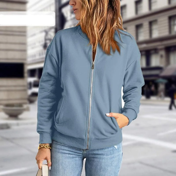 Damen Bomberjacke mit Reißverschluss und Seitentaschen