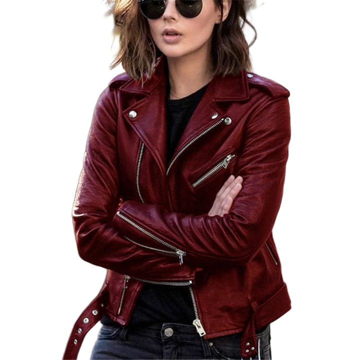 Damen Bikerjacke mit Reißverschluss und trendigem Design