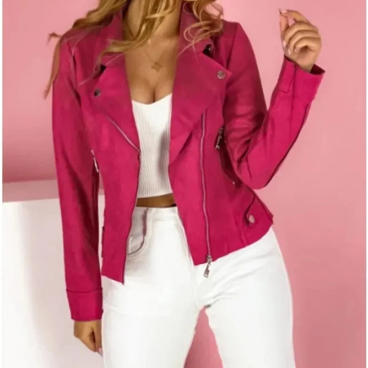 Damen Bikerjacke aus Wildlederoptik
