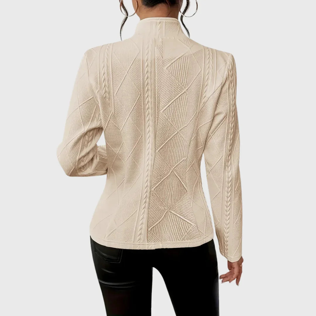 Damen Blazer mit strukturiertem Muster und Knopfleiste