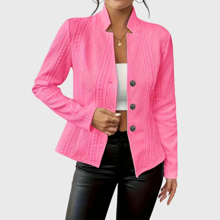 Damen Blazer mit strukturiertem Muster und Knopfleiste