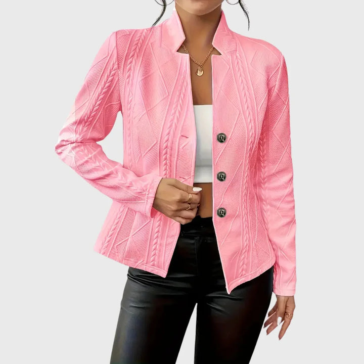 Damen Blazer mit strukturiertem Muster und Knopfleiste