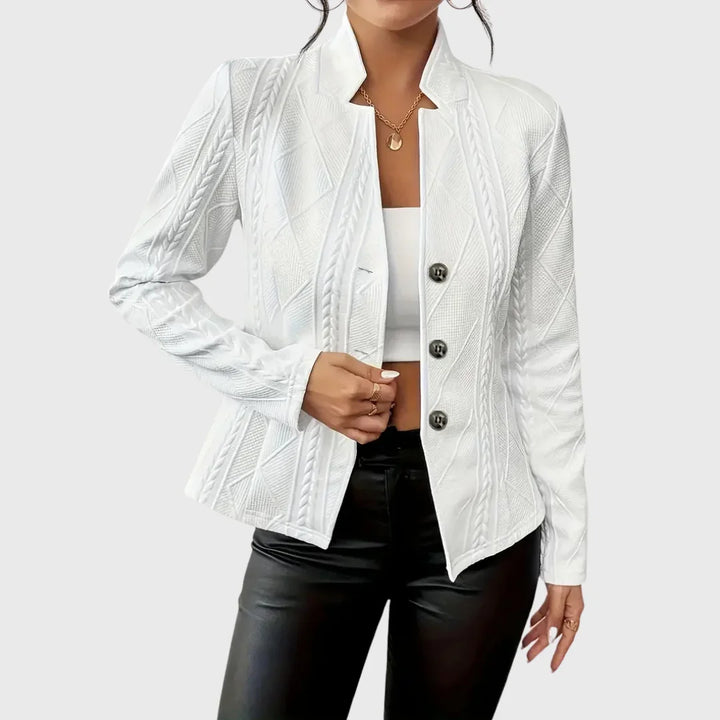Damen Blazer mit strukturiertem Muster und Knopfleiste