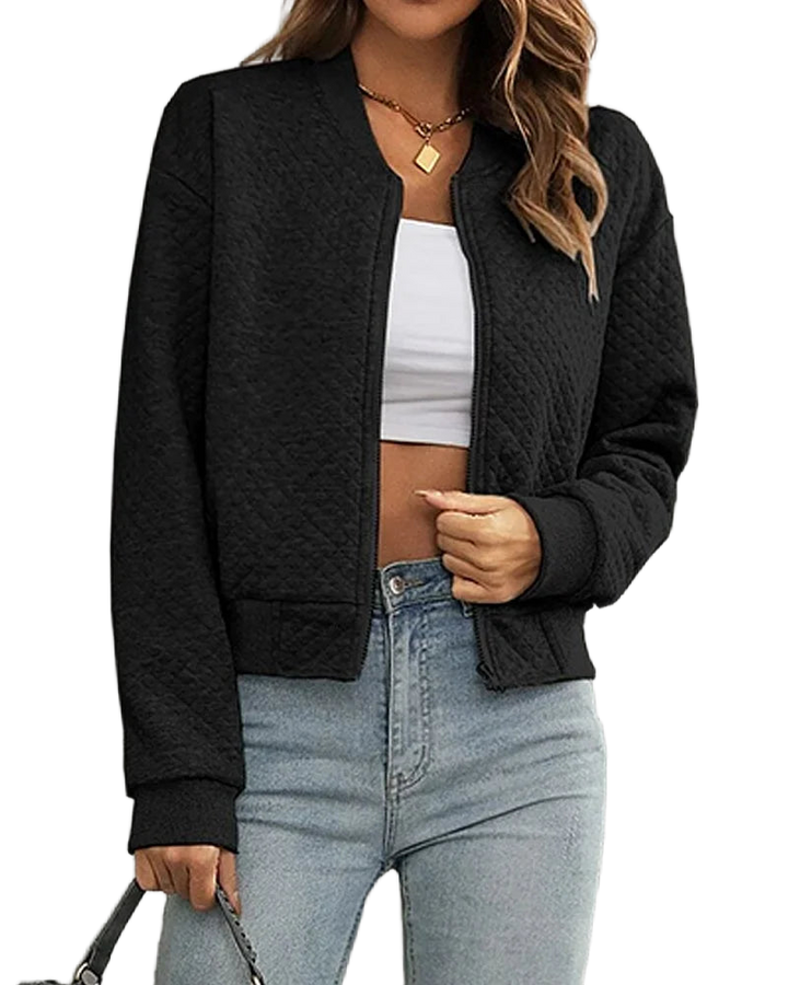 Damen Übergangsjacke mit Steppdesign, Langarm, windabweisend und leicht, ideal für wechselhaftes Wetter.