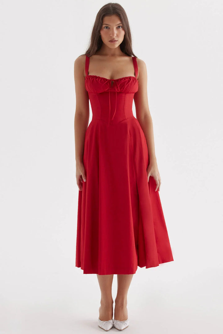 Damen Bustier-Kleid mit Blumen-Print und modernem Schnitt aus leichtem Stoff. Feminines Muster, figurbetont und ideal für…