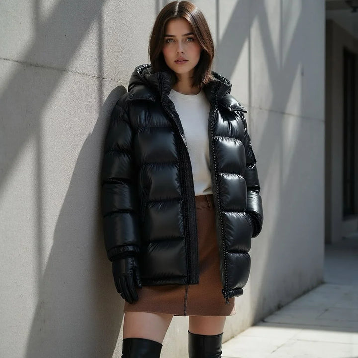 Damen Winter Daunenjacke mit Kapuze