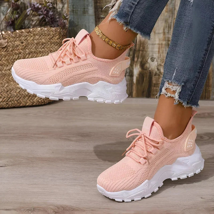 Damen Sneaker mit Strickdesign und verstärkter Sohle