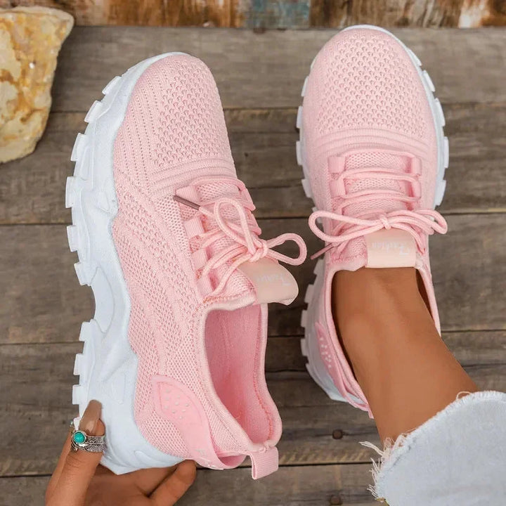 Damen Sneaker mit Strickdesign und verstärkter Sohle
