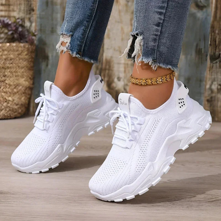Damen Sneaker mit Strickdesign und verstärkter Sohle