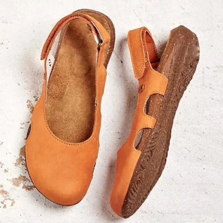 Orange Damen Geschlossene Sandalen mit orthopädischer Sohle aus bequemem und strapazierfähigem Material für den perfekten…