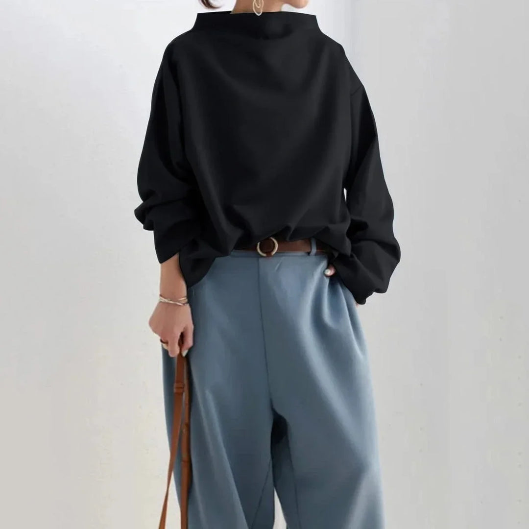 Damen Oversized Hoodie mit Stehkragen und weiten Ärmeln