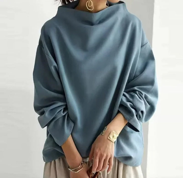 Damen Oversized Hoodie mit Stehkragen und weiten Ärmeln