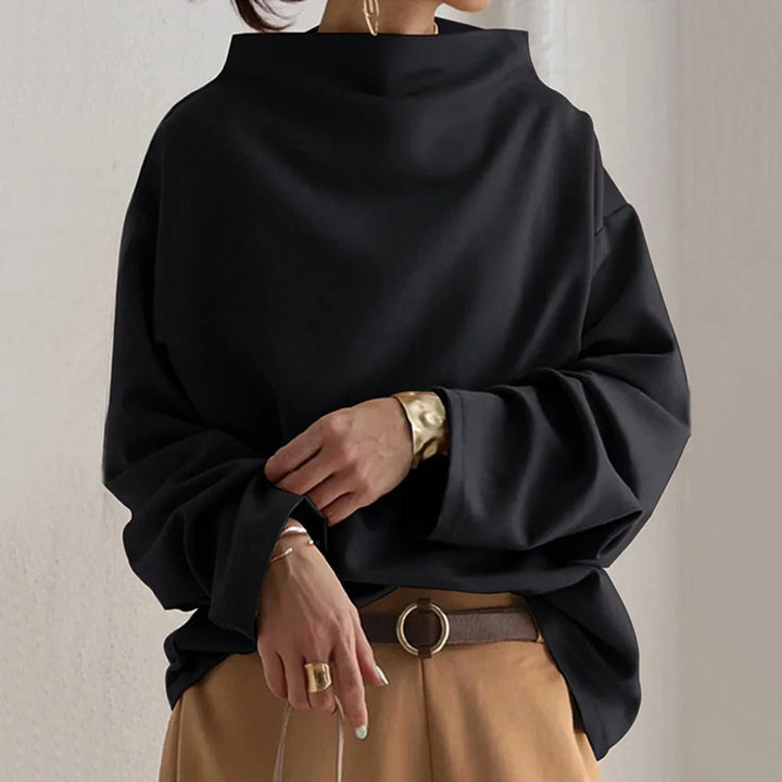 Damen Oversized Hoodie mit Stehkragen und weiten Ärmeln
