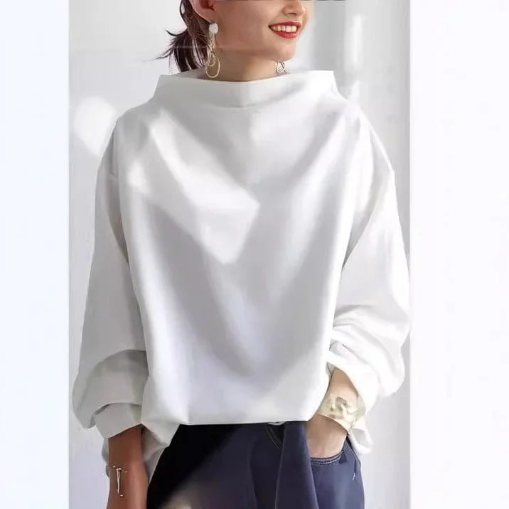 Damen Oversized Hoodie mit Stehkragen und weiten Ärmeln