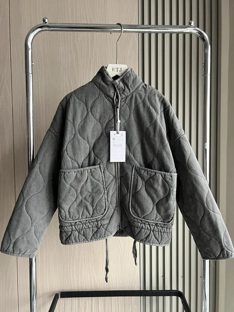 Damen Jacke mit Stehkragen und Taschendetails