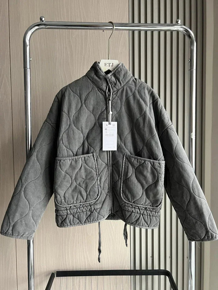 Damen Jacke mit Stehkragen und Taschendetails