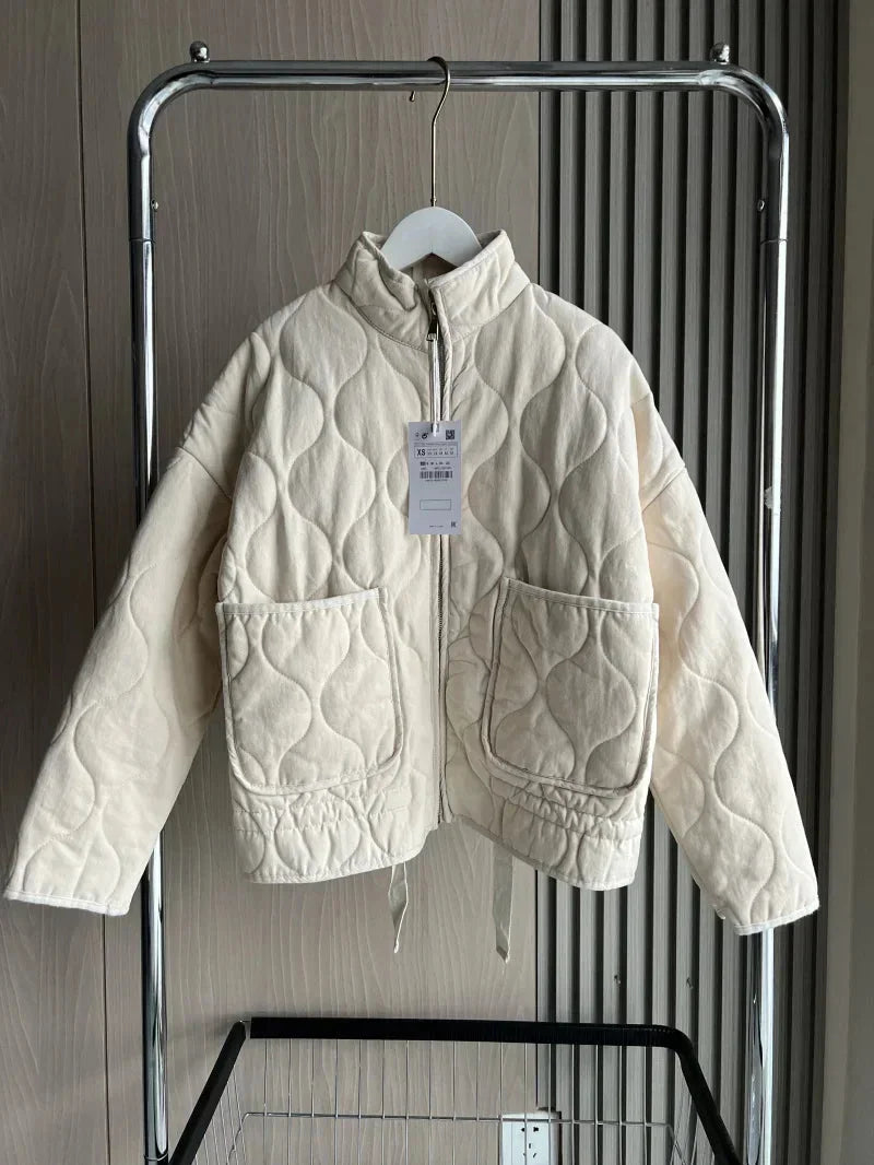 Damen Jacke mit Stehkragen und Taschendetails
