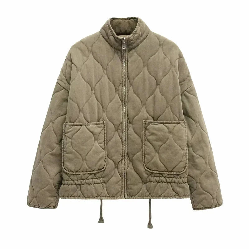 Damen Jacke mit Stehkragen und Taschendetails