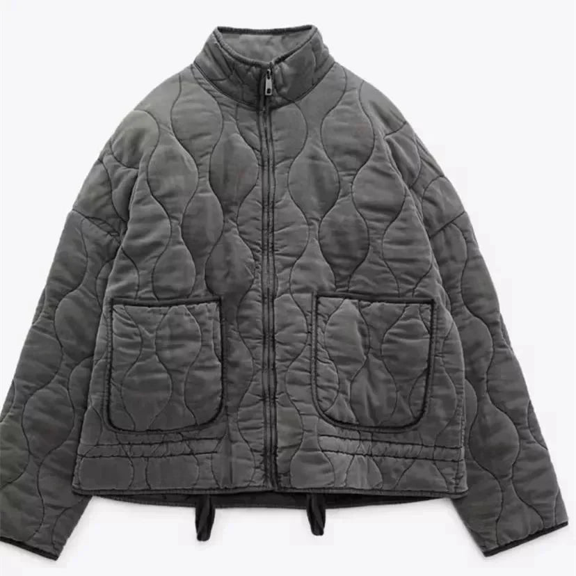 Damen Jacke mit Stehkragen und Taschendetails