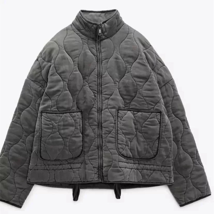 Damen Jacke mit Stehkragen und Taschendetails