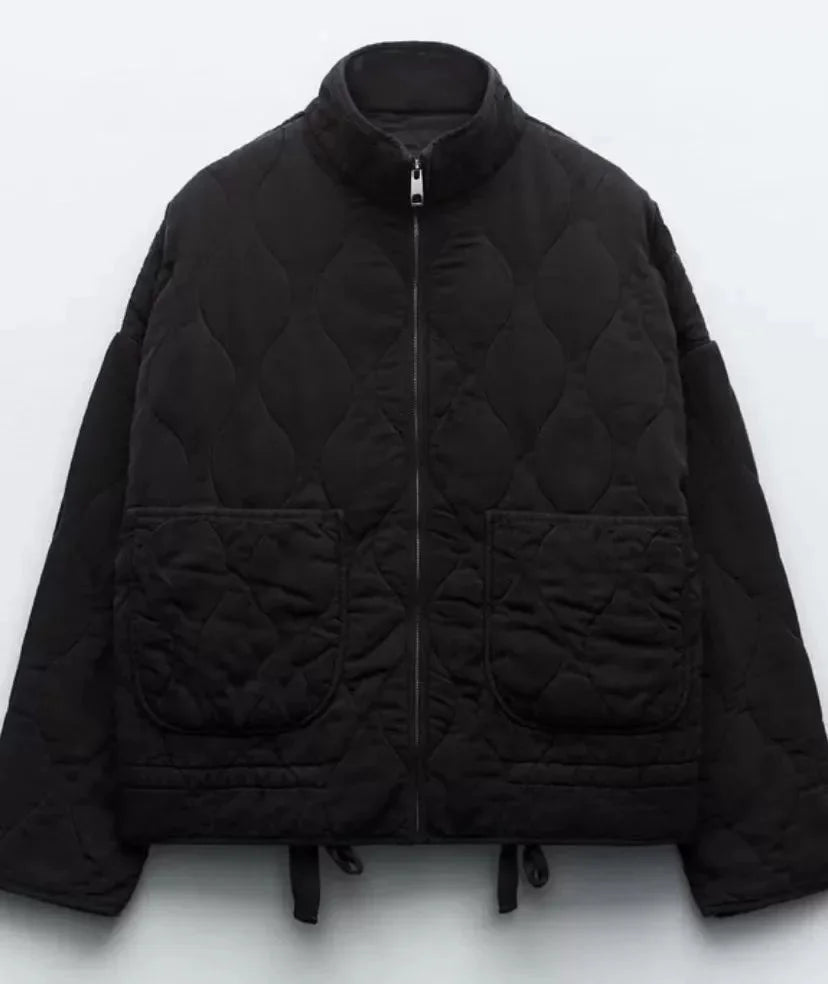 Damen Jacke mit Stehkragen und Taschendetails