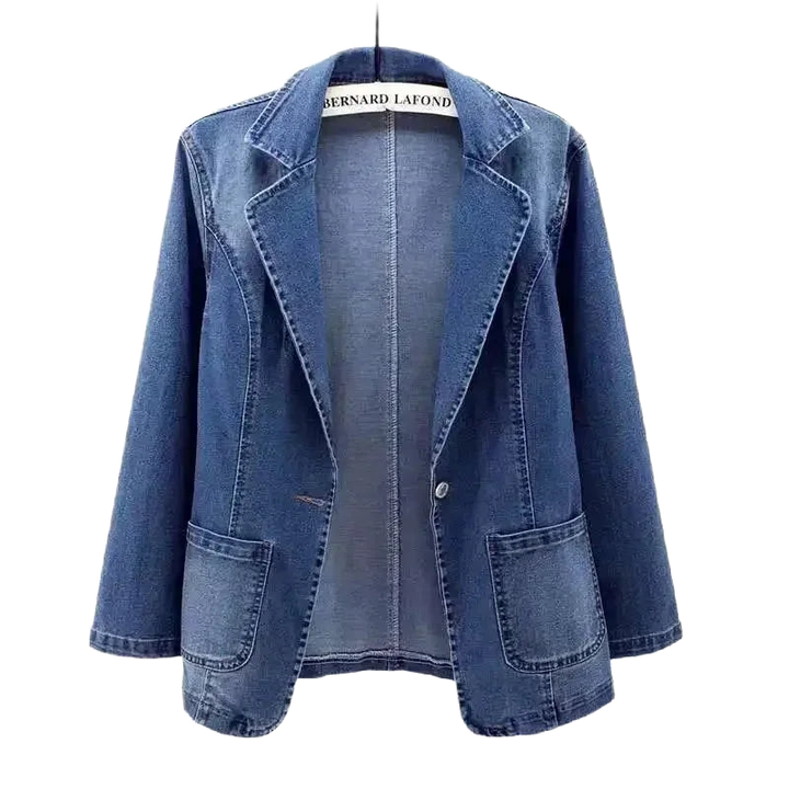 Damen Jeansjacke aus Baumwolle mit Knopfverschluss, klassischen Taschen und modernem Schnitt für vielseitigen Einsatz.