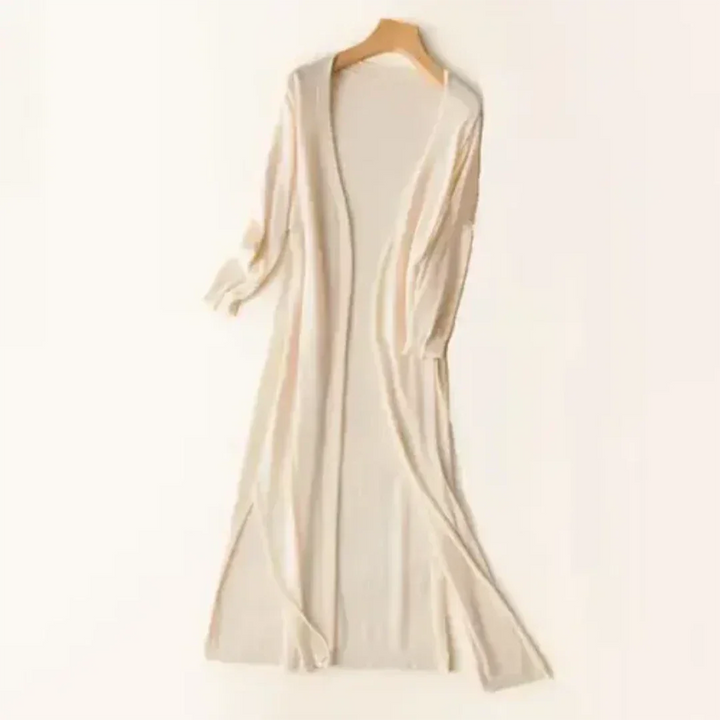 Damen Lange Offene Strickjacke mit Langarm