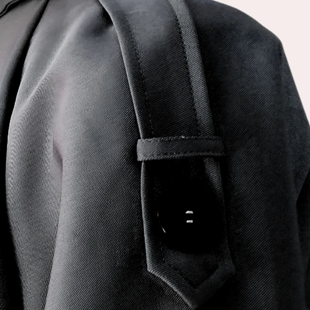 Damen lange Übergangsjacke aus leichtem Stoff mit Knopfdetails und elegantem Schnitt für vielseitige Styles.