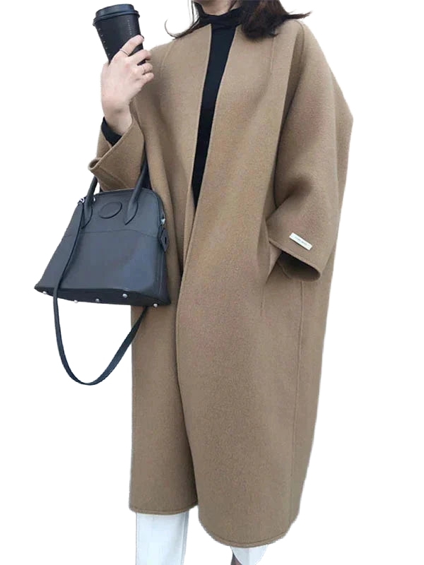 Damen Langer Mantel mit Weitem Schnitt