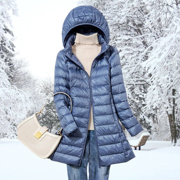 Damen Leichte Daunenjacke mit Kapuze