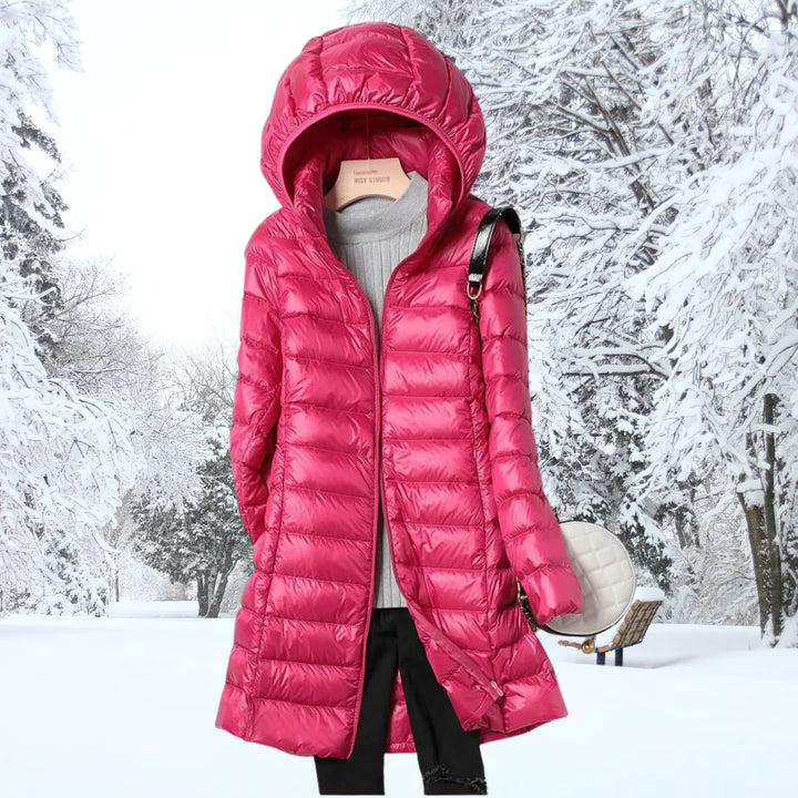 Damen Leichte Daunenjacke mit Kapuze