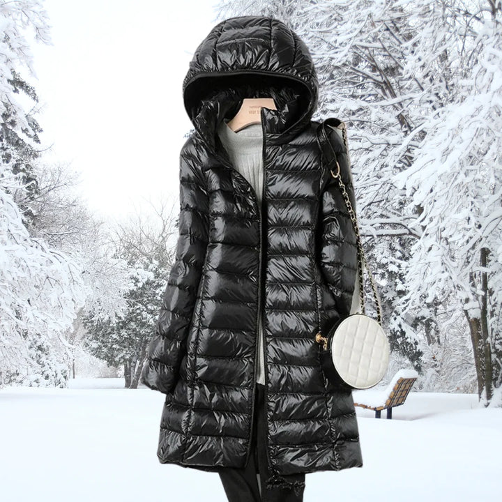 Damen Leichte Daunenjacke mit Kapuze